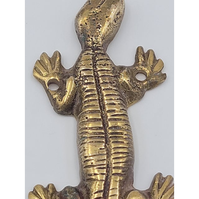 Mid 20th Century Mid 20th Century Solid Brass Lizard Wall Hook For Sale - Image 5 of 11