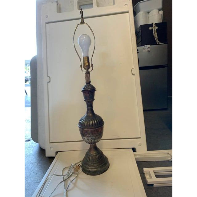 1960s Vintage 1960s Tinned Copper Lamp For Sale - Image 5 of 5