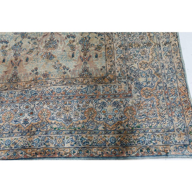 High-quality Vintage Persian Kirman Handmade Wool Rug For Sale - Image 9 of 10
