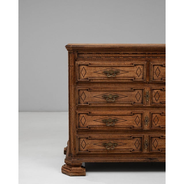Wood 19th Century France Baroque Tan Wood Chests of Drawers For Sale - Image 7 of 11
