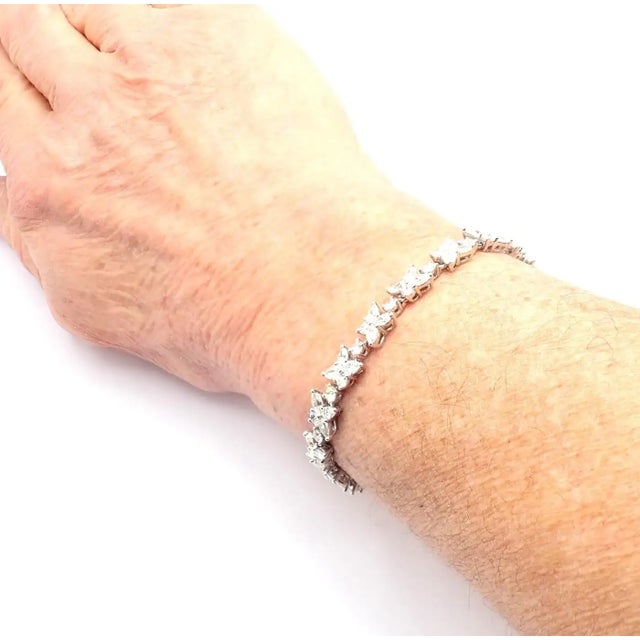 Platinum Tiffany & Co Victoria Diamond Mixed Cluster Platinum Bracelet For Sale - Image 8 of 10