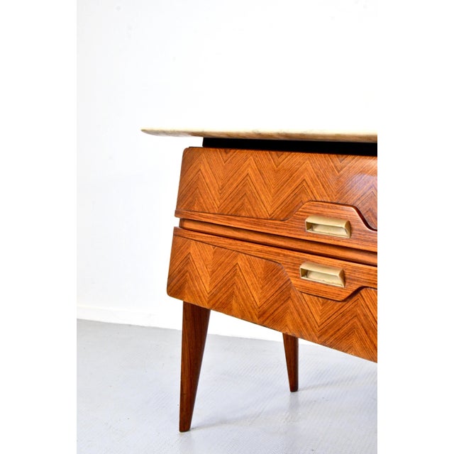 Italian Carrara Marble and Brass Sideboard, 1960s For Sale - Image 13 of 15