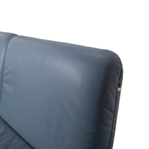 Animal Skin Blue Leather Rivoli Three-Seater Sofa with Manual Function from Koinor For Sale - Image 7 of 15