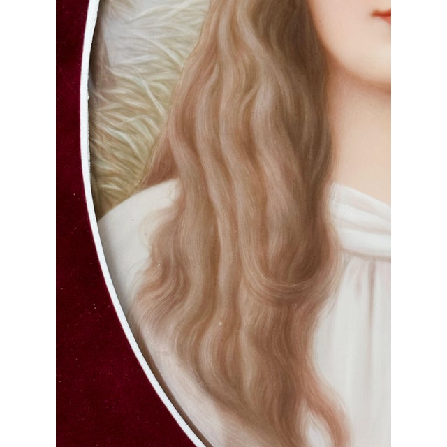 Berlin KPM Porcelain Plaque Depicting a Lady by Wagner. Germany, Circa 19th C. For Sale In Los Angeles - Image 6 of 8