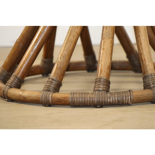 Bamboo and Glass Table by Bernard Govin for Eguizier, 1970s For Sale - Image 6 of 18