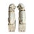 Vintage, exceptionally large and heavy Foo Dog statues, finished in a glazed celadon cream with elegant gold accents. Not...