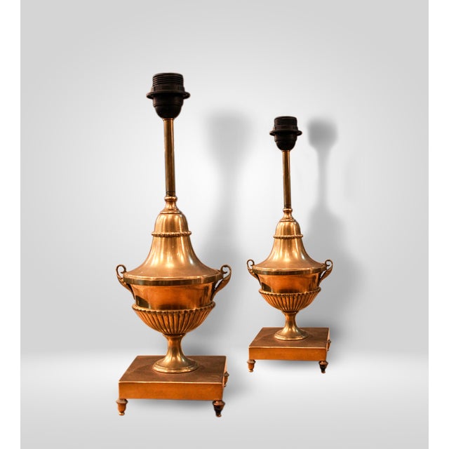 Vintage Table Lamps in Brass, 1950s, Set of 2 For Sale - Image 4 of 4
