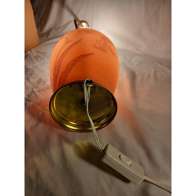 French Table Lamp with Etched Glass For Sale - Image 12 of 17