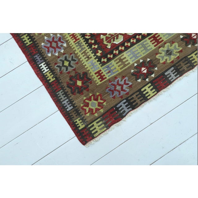 1960s Vintage Turkish Yahyali Kilim Rug For Sale - Image 5 of 11