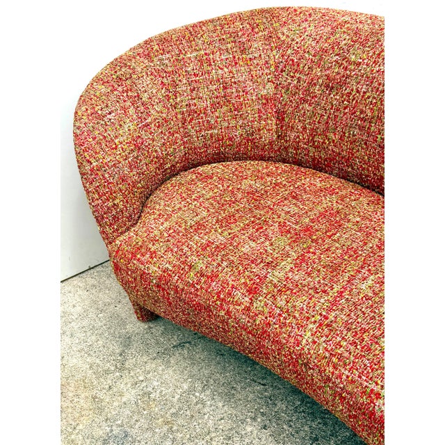 Textile Weiman Furniture Company Post Modern Serpentine Cloud Sofa, in Boucle For Sale - Image 7 of 15