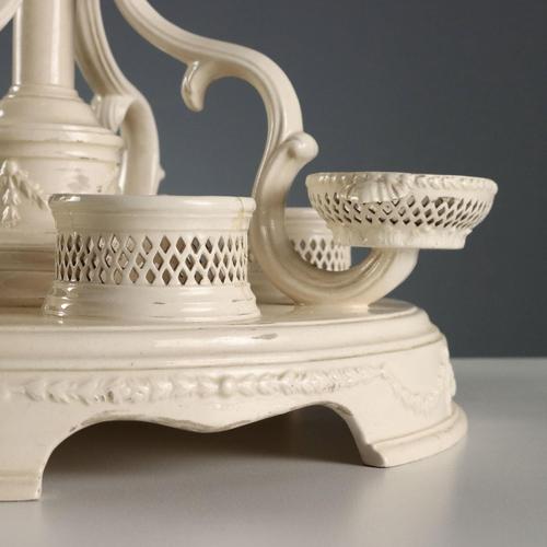 Cream Antique Plat de Ménage Centerpiece in Earthenware, Italy, 19th Century For Sale - Image 8 of 15