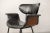 Black Italian Rosewood & Black Leatherette Swan Chair with Black Steel Feet & Brass Tips, 1960s For Sale - Image 8 of 15