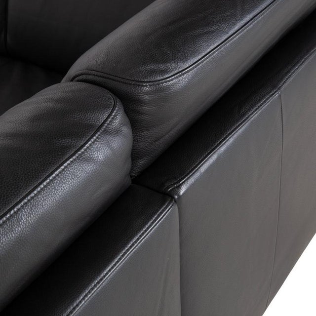 Black Leather Corner Black Sofa with Manual Function by Ewald Schillig For Sale - Image 8 of 17