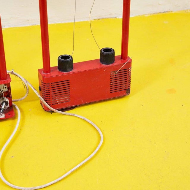 Vintage Lamps in Red Metal, Set of 2 For Sale - Image 3 of 9