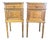 French Louis XVI Revival Oak Marble Top Night Stands -a Pair For Sale