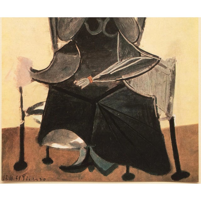 Pablo Picasso 1946 After Pablo Picasso "Seated Woman", Second Edition Period Pairisian Offset Lithograph For Sale - Image 4 of 10