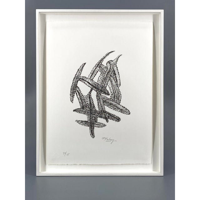 Mark Tobey, Composition in Black, 1972, Lithograph on Paper, Framed For Sale - Image 11 of 11