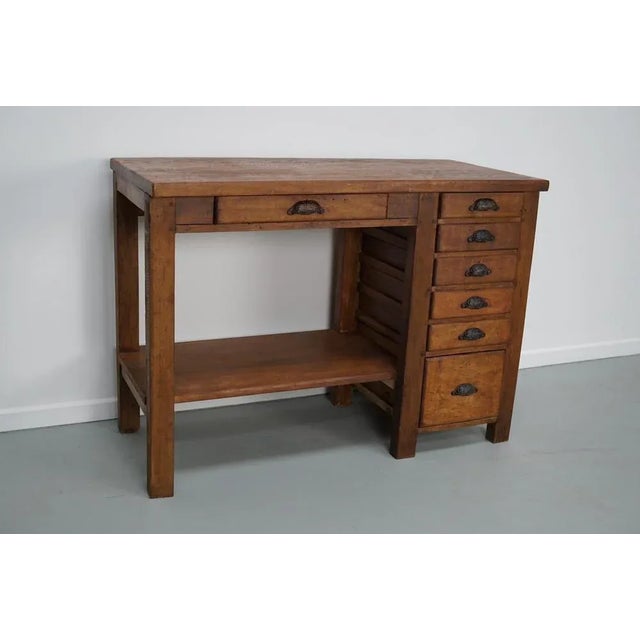Vintage French Oak and Beech Workbench, 1930s For Sale - Image 6 of 12