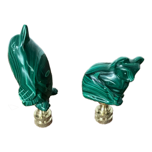 1960s Two Makachite Animsls Lamp Finisls