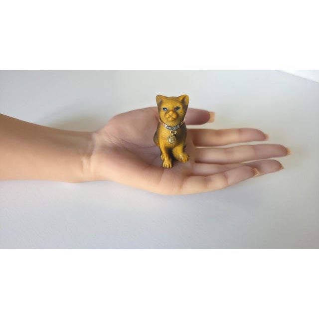 Early Fabergé Tiger's Eye Cat With Diamond Gold Collar & Sapphire Eyes, c.1880 For Sale - Image 9 of 16
