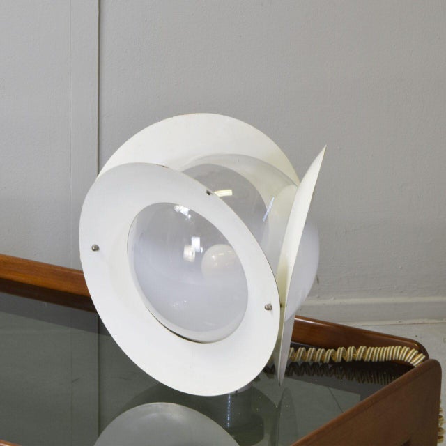 Mid-Century Modern Mid-Century Modern Table Lamps in Metal and Opaline Glass from Arredoluce, Italy, 1975, Set of 2 For Sale - Image 3 of 11