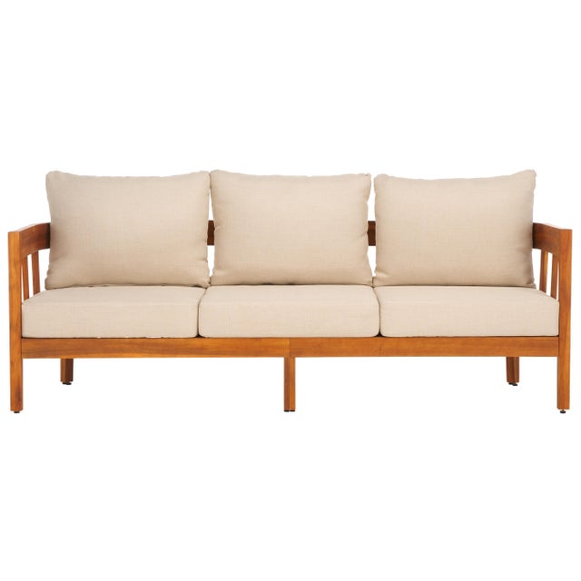 Transitional Owen 3 Seat Sofa, Natural/Taupe For Sale - Image 3 of 11