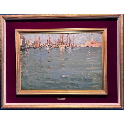 Giovanni Guarlotti, Venice, 1934, Oil on Cardboard For Sale - Image 9 of 9