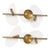 Pair of Elsa Foulon Achille Wall Sconces, Ceramic + Hammered Brass For Sale