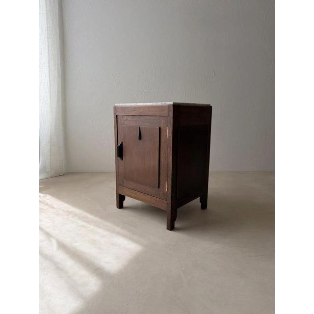 Art Deco Bedside Table with Marble Top For Sale - Image 3 of 16