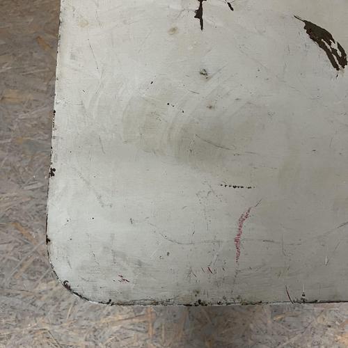 Vintage French White Rectangular Metal Folding Dining Table, 1950s For Sale - Image 3 of 4