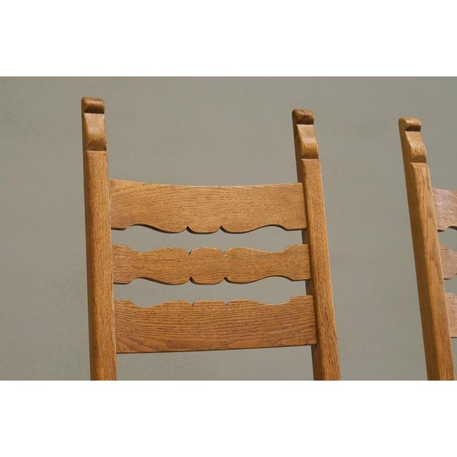 1960s Razorblade Chairs in Oak and Wool by Henning Kjærnulf, 1960s, Set of 4 For Sale - Image 5 of 16