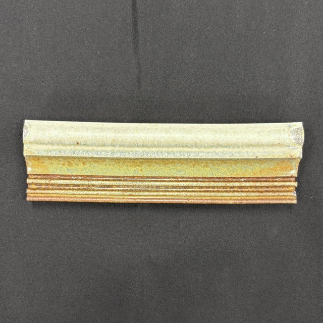Traditional Beige Glazed Ceramic Rail Molding For Sale - Image 3 of 6