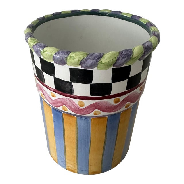 Mackenzie-Childs Piccadilly Utensil Holder For Sale
