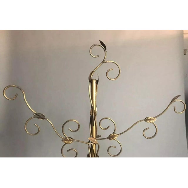Mid 20th Century Vintage Antique Style Gilt Metal Costumer Clothing Store Display Rack Stand For Sale - Image 4 of 11