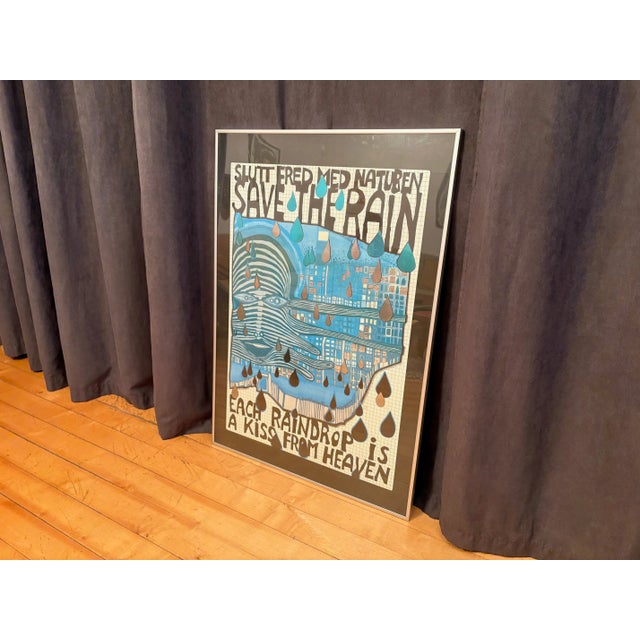 1980s Save the Rain Poster by Friedensreich Hundertwasser, Austria / Switzerland, 1980s For Sale - Image 5 of 18