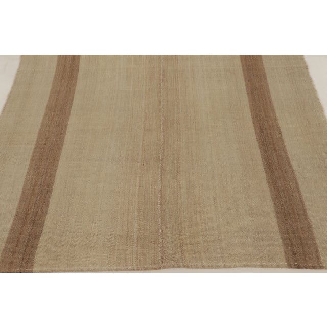 Rug & Kilim's Contemporary Minimalist Rez Kilim With Earth-Toned Geometry For Sale - Image 9 of 10
