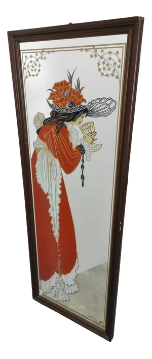 Liberty Style Mirror with Lady, 20th Century