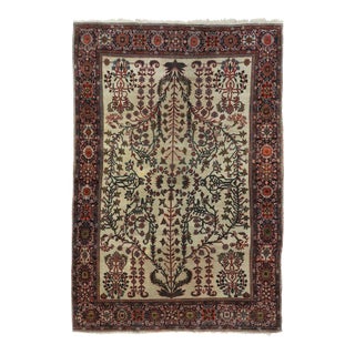 Late 18th Century Antique Sarouk Rug 4'3'' x 6'5'' For Sale