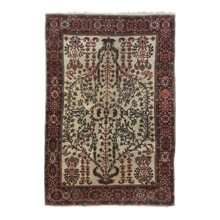 Late 18th Century Antique Sarouk Rug 4'3'' x 6'5'' For Sale