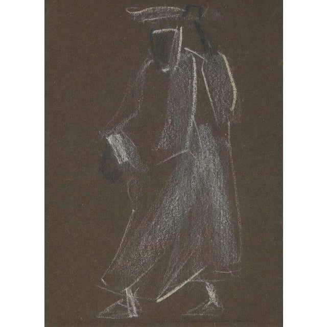 Shadowy Figure is an original pastel drawing realized by Helen Vogt. With the stem of the atelier " H. Vogt" on the rear....