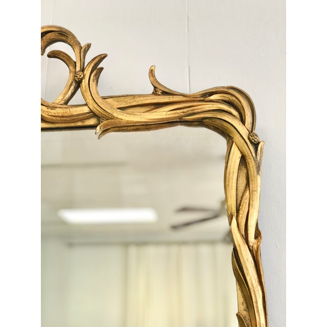Traditional Vintage Giltwood Reeded Mirror For Sale - Image 3 of 10