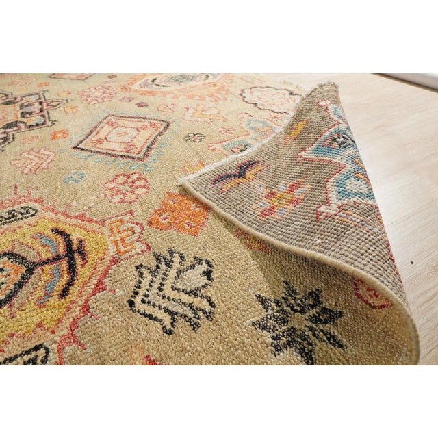 8x10 Lush Oriental Ivory Traditional Geometric Hand Knotted Wool Carpet Rug For Sale In New York - Image 6 of 8