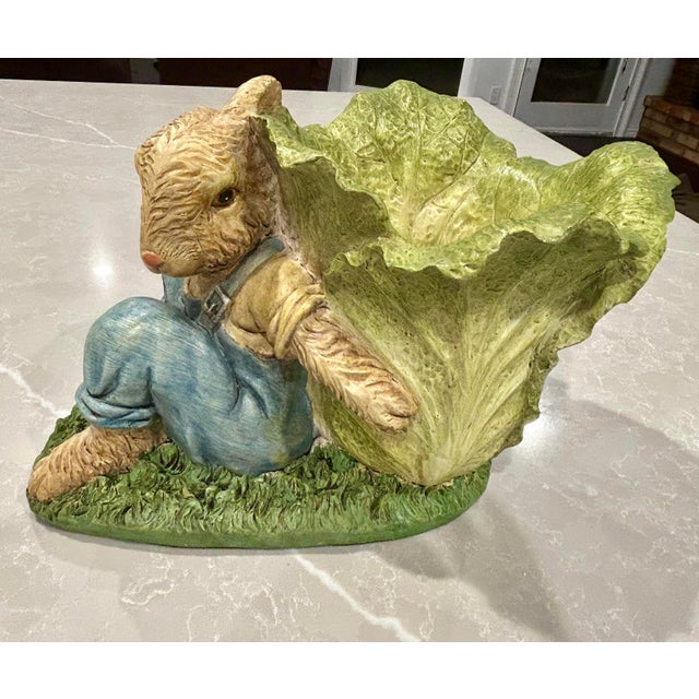 Vintage Henri Chrisdon Resin Bunny Rabbit Planter For Sale - Image 4 of 9