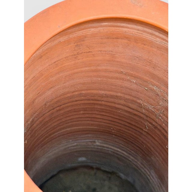 Ceramic Large Antique Japanese Tokoname Meiji Period Moriage Dragon Cylinder Vase For Sale - Image 7 of 11