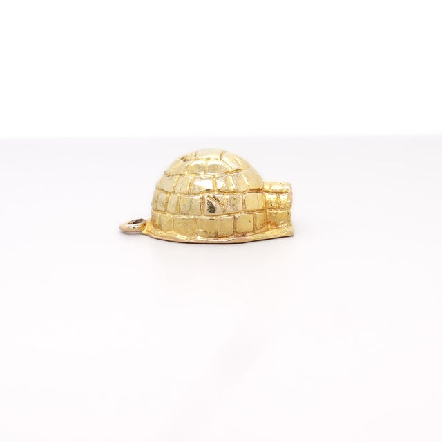 Metal Vintage 10k Yellow Gold Figural Igloo Charm for a Bracelet For Sale - Image 7 of 12
