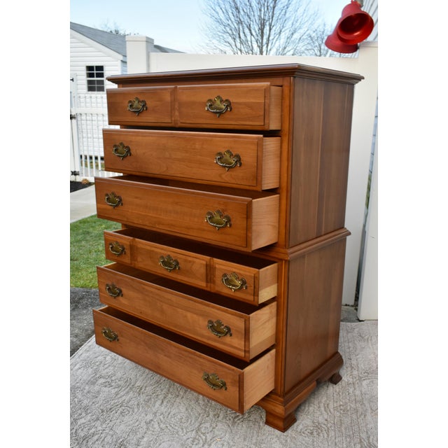 Brown Vintage Taylor-Jamestown Solid Cherry Traditional Style Chest on Chest For Sale - Image 8 of 13