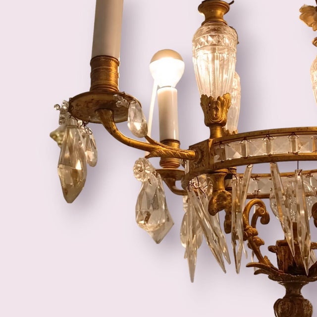 Modern Gilt Floral Chandelier from Campodimonte For Sale - Image 3 of 5