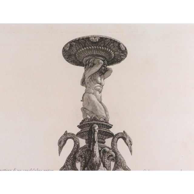 Paper Piranesi Etching of a Monumental Candelabrum With Cranes From Hadrian’s Villa Circa 1770–1774 For Sale - Image 7 of 9