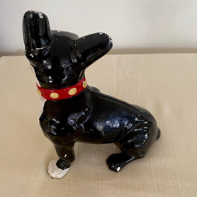 1938 Iron Boston Terrier Dog / French Bulldog Metal Statue Doorstop For Sale In Raleigh - Image 6 of 12