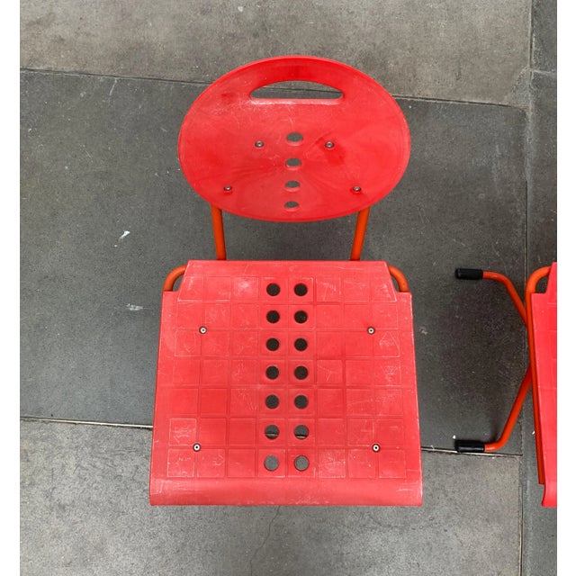 Vintage Italian Postmodern Charlie Folding Chair by Carlo Bimbi & Nilo Gioacchini for Segis, 1980s, Set of 3 For Sale - Image 14 of 18